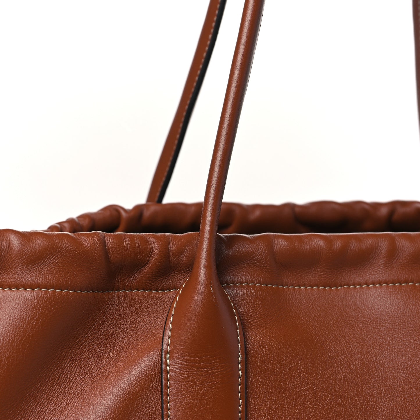 Smooth Calfskin Cuir Triomphe Cabas Drawstring Tan
