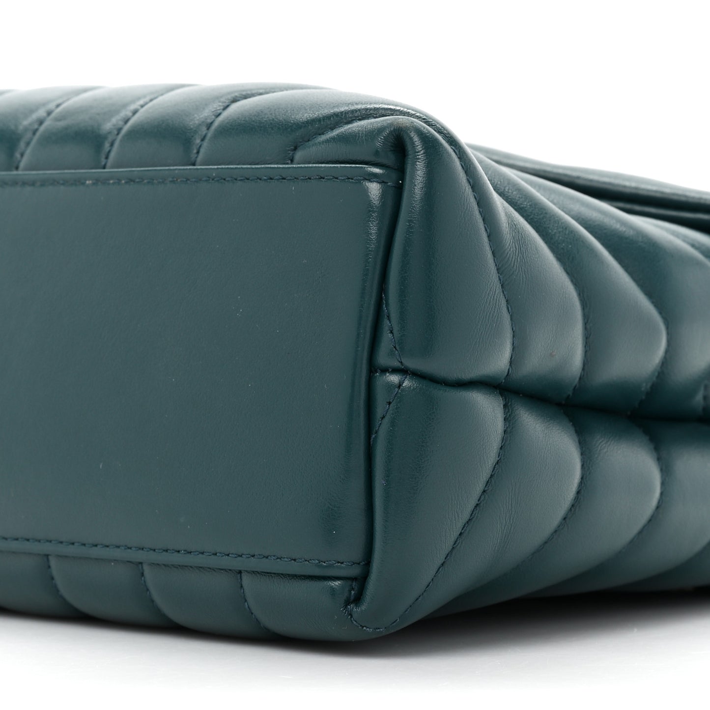 Calfskin Y Quilted Monogram Small Loulou Chain Satchel Green