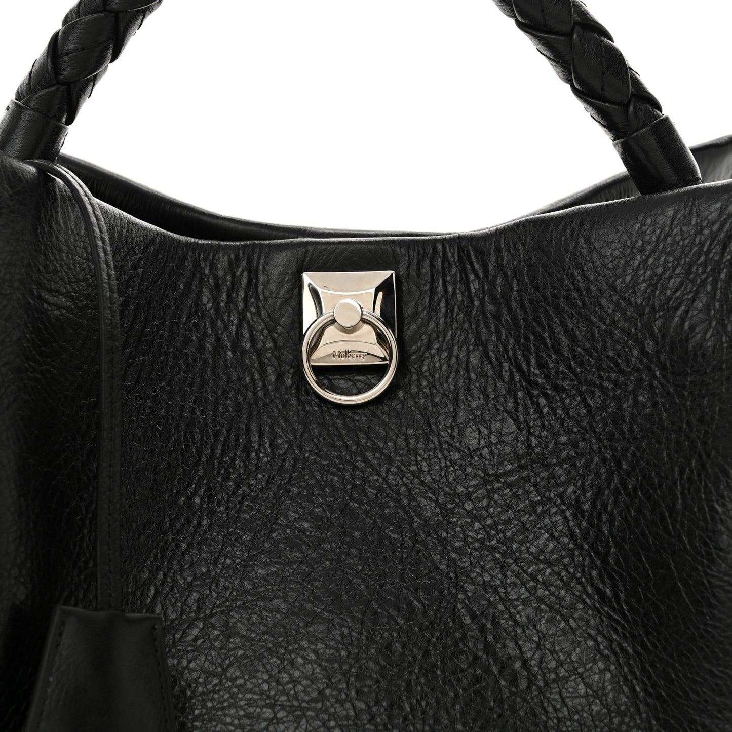 High Shine Calfskin Iris Tote Black