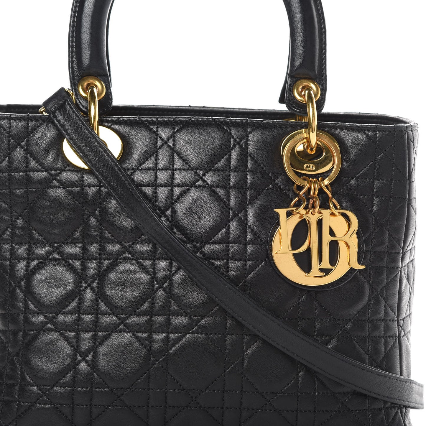 Lambskin Cannage Medium Lady Dior Black