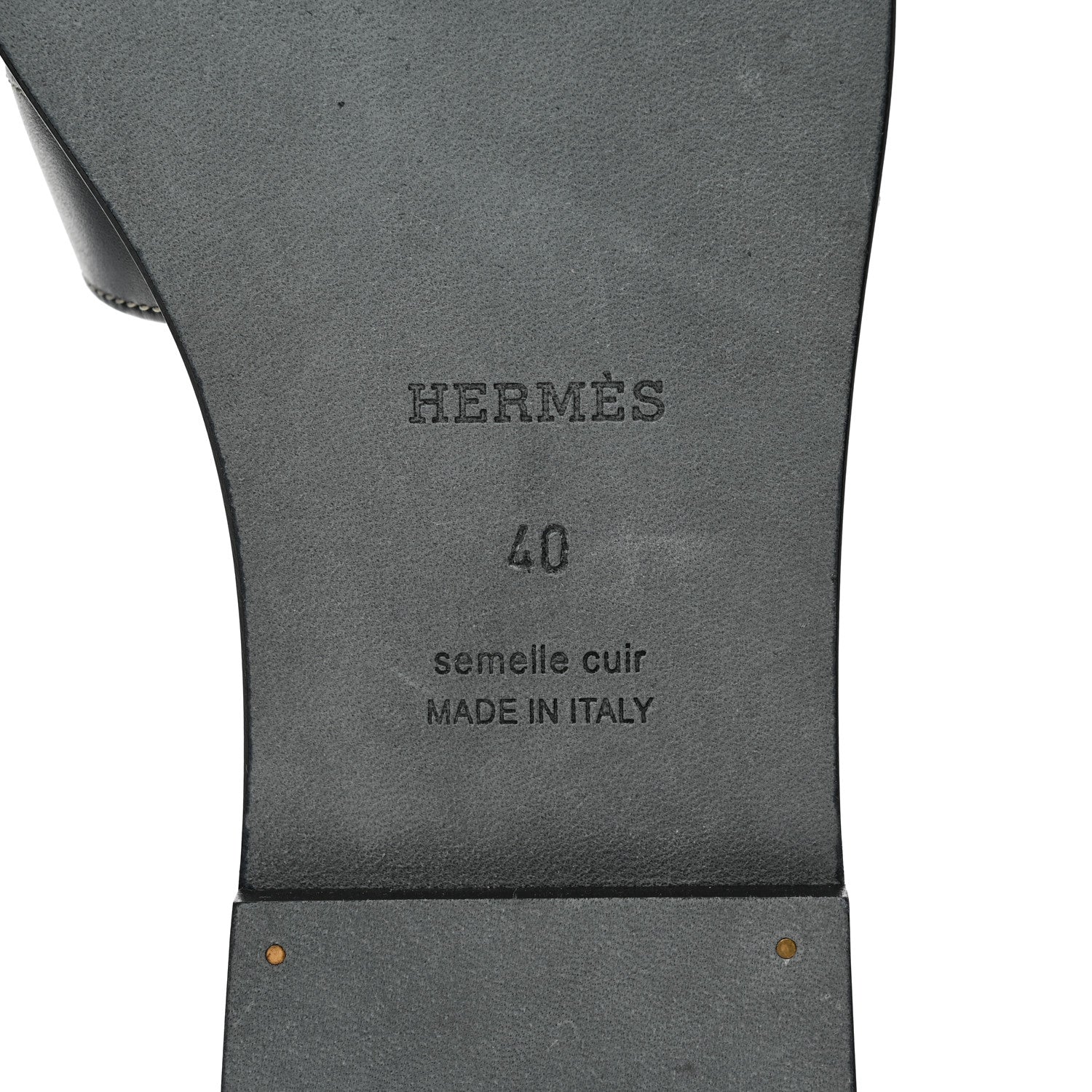 Hermes Box Calfskin Oran Sandals 40 Black 8 of 8