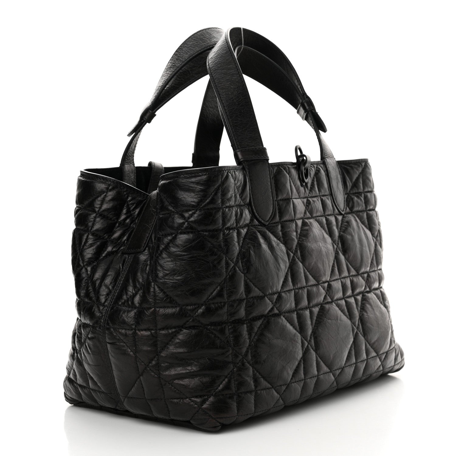 Christian Dior Crinkled Calfskin Macrocannage Medium Toujours Black 4 of 11