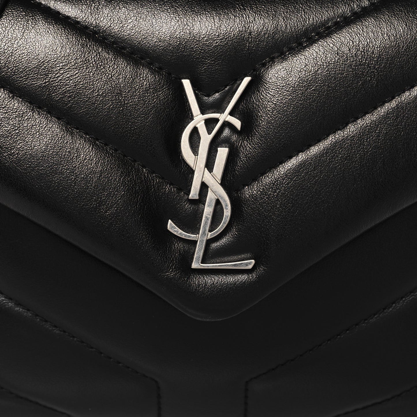 Calfskin Y Quilted Monogram Toy Loulou Crossbody Bag Black