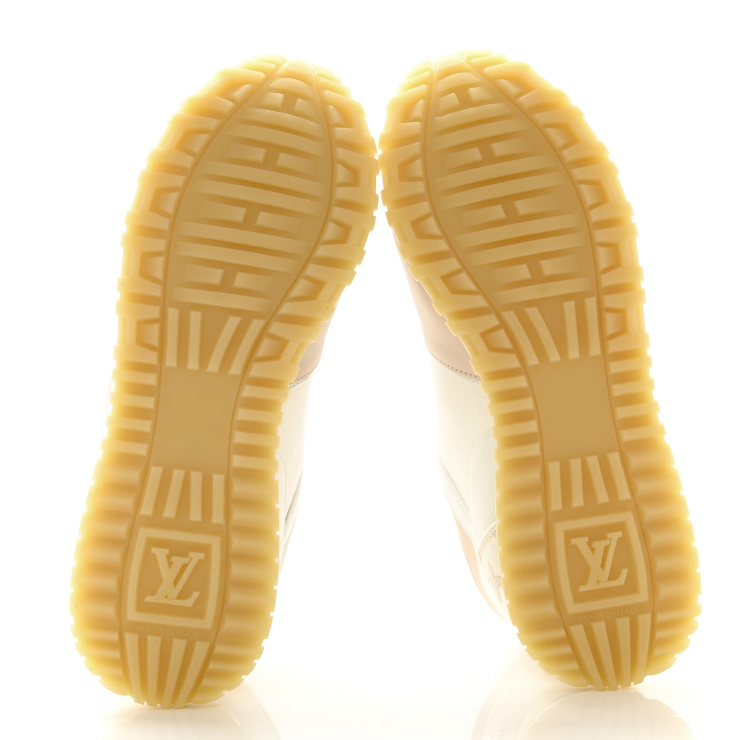 Monogram Calfskin Run Away Sneakers 38 Beige Gold