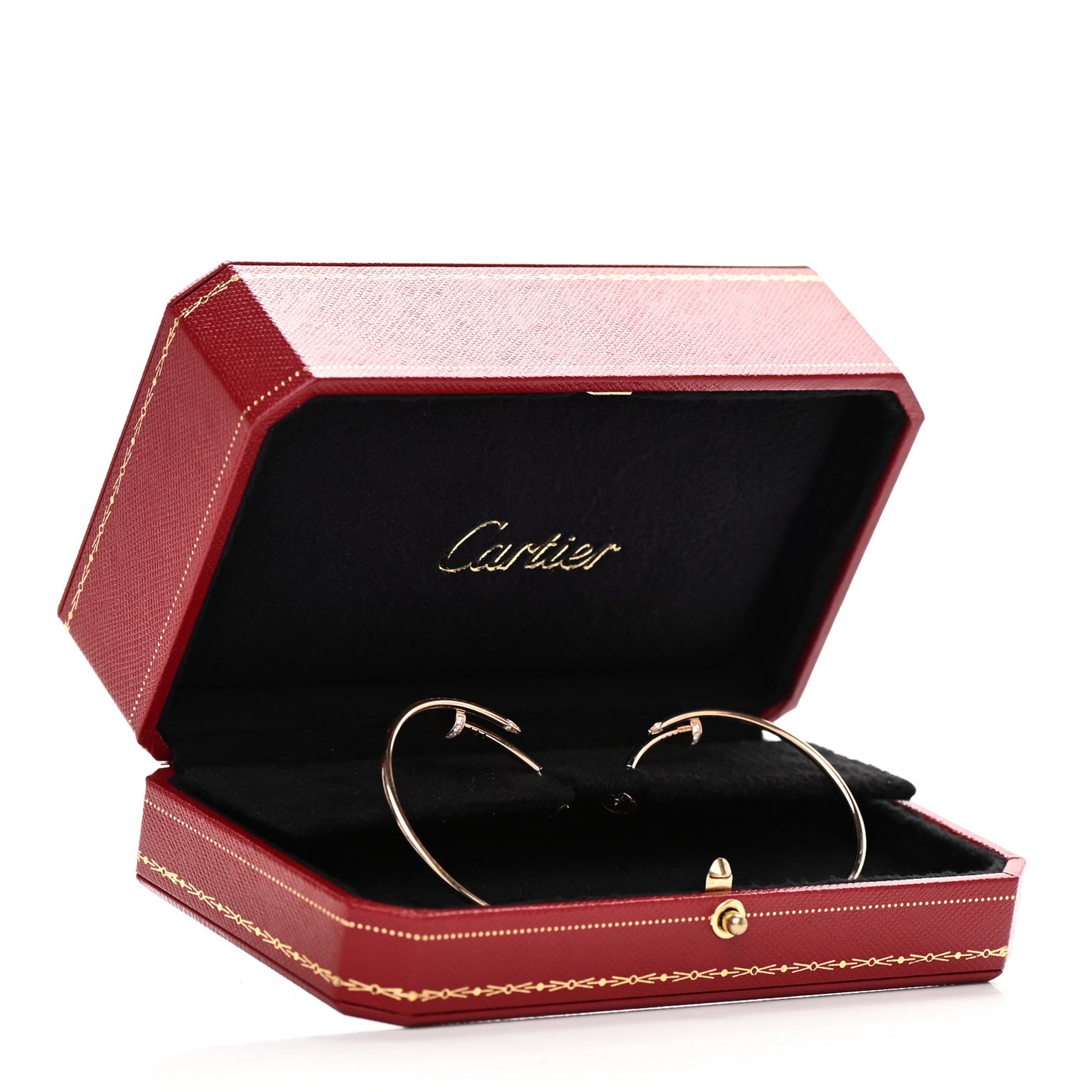 18K Pink Gold Diamond Juste Un Clou Hoop Earrings
