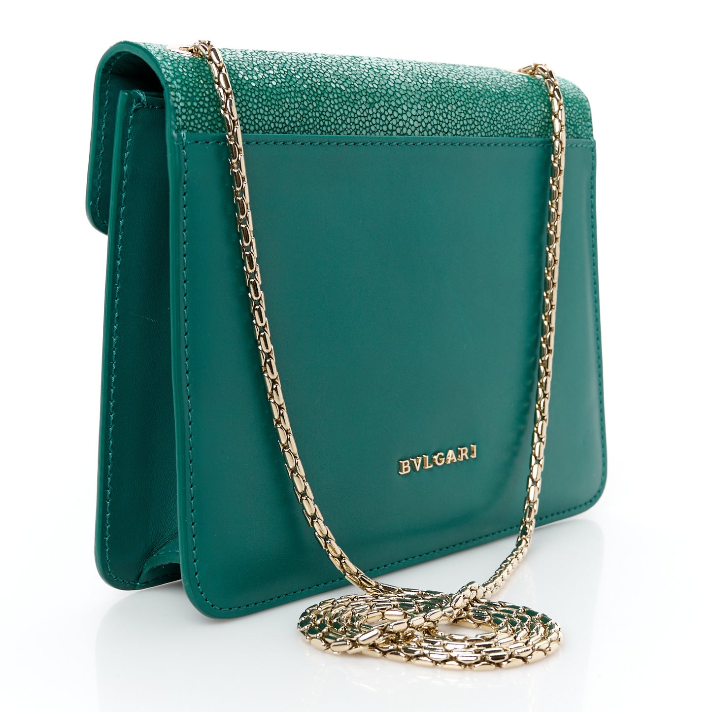 Galuchat Calfskin Serpenti Forever Crossbody Bag Green