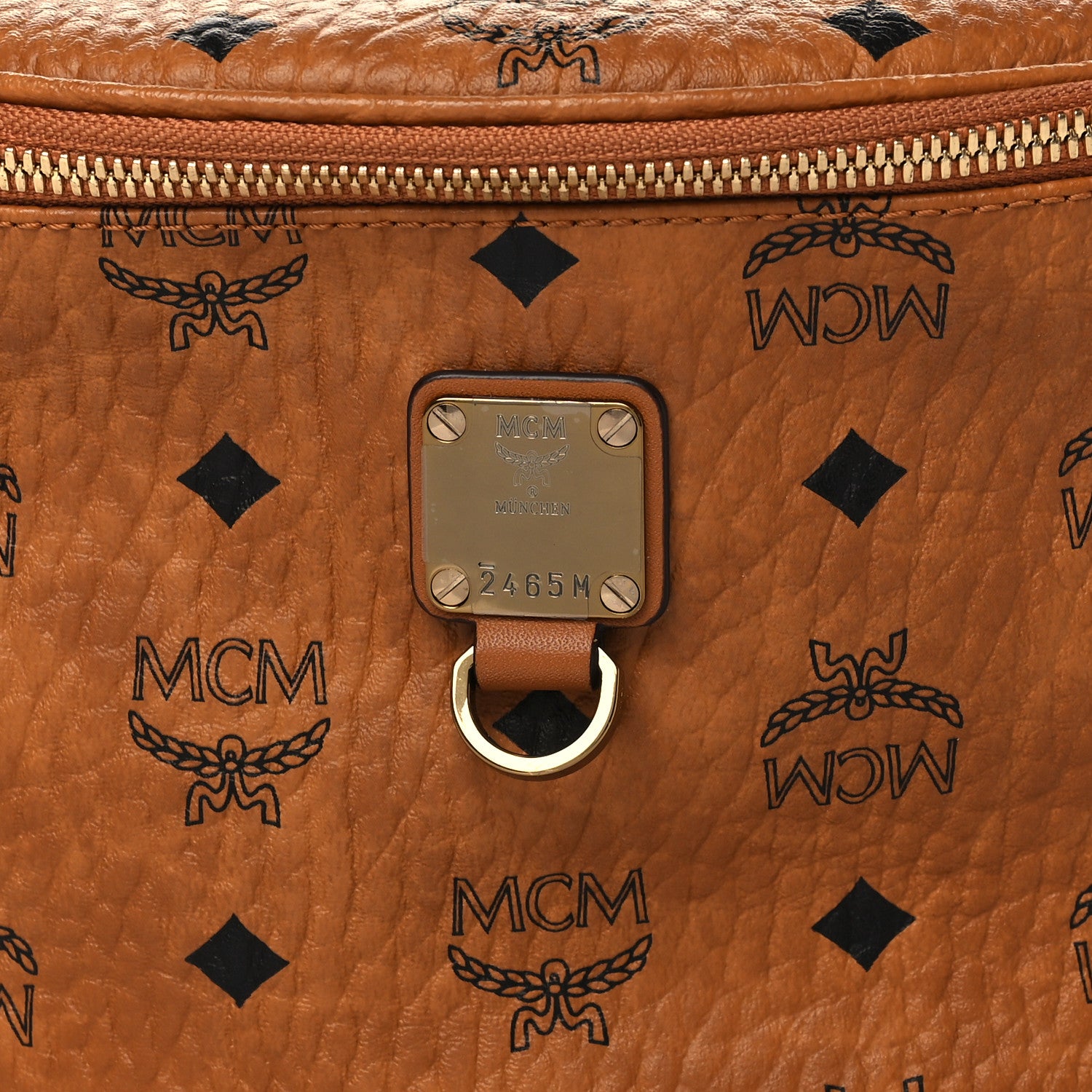 MCM Visetos Medium Fusten Belt Bag Cognac 7 of 9