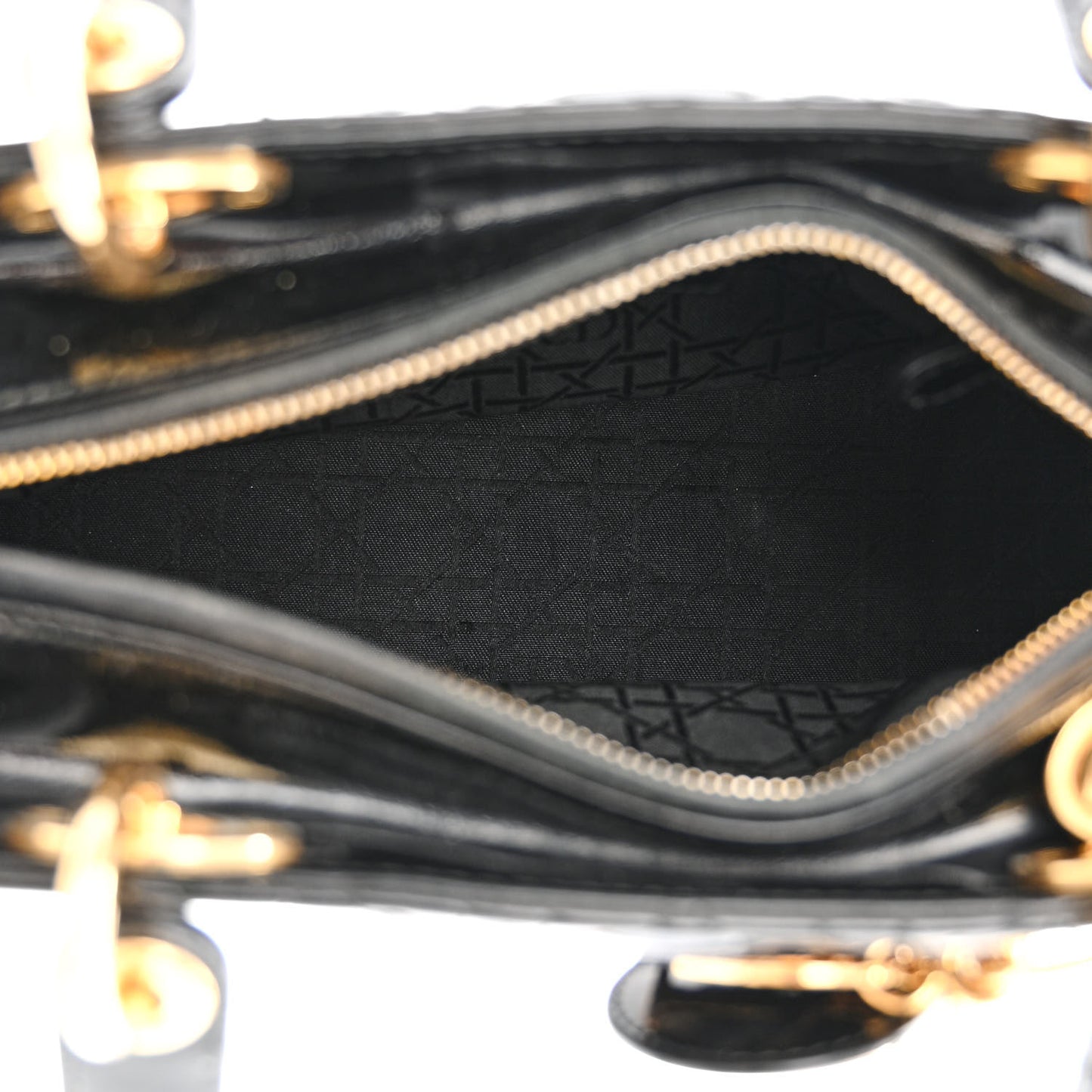 Patent Cannage Medium Lady Dior Black