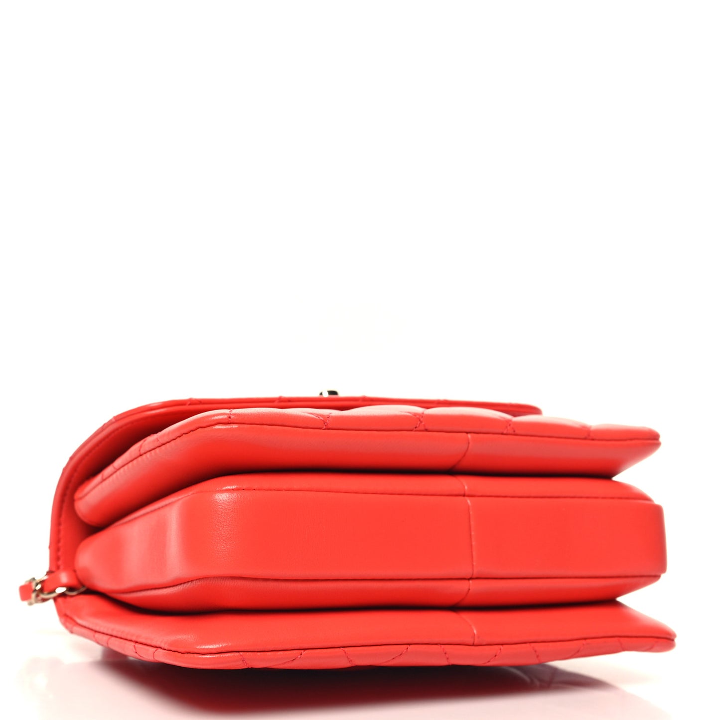 Lambskin Quilted Mini Trendy CC Dual Handle Flap Bag Red