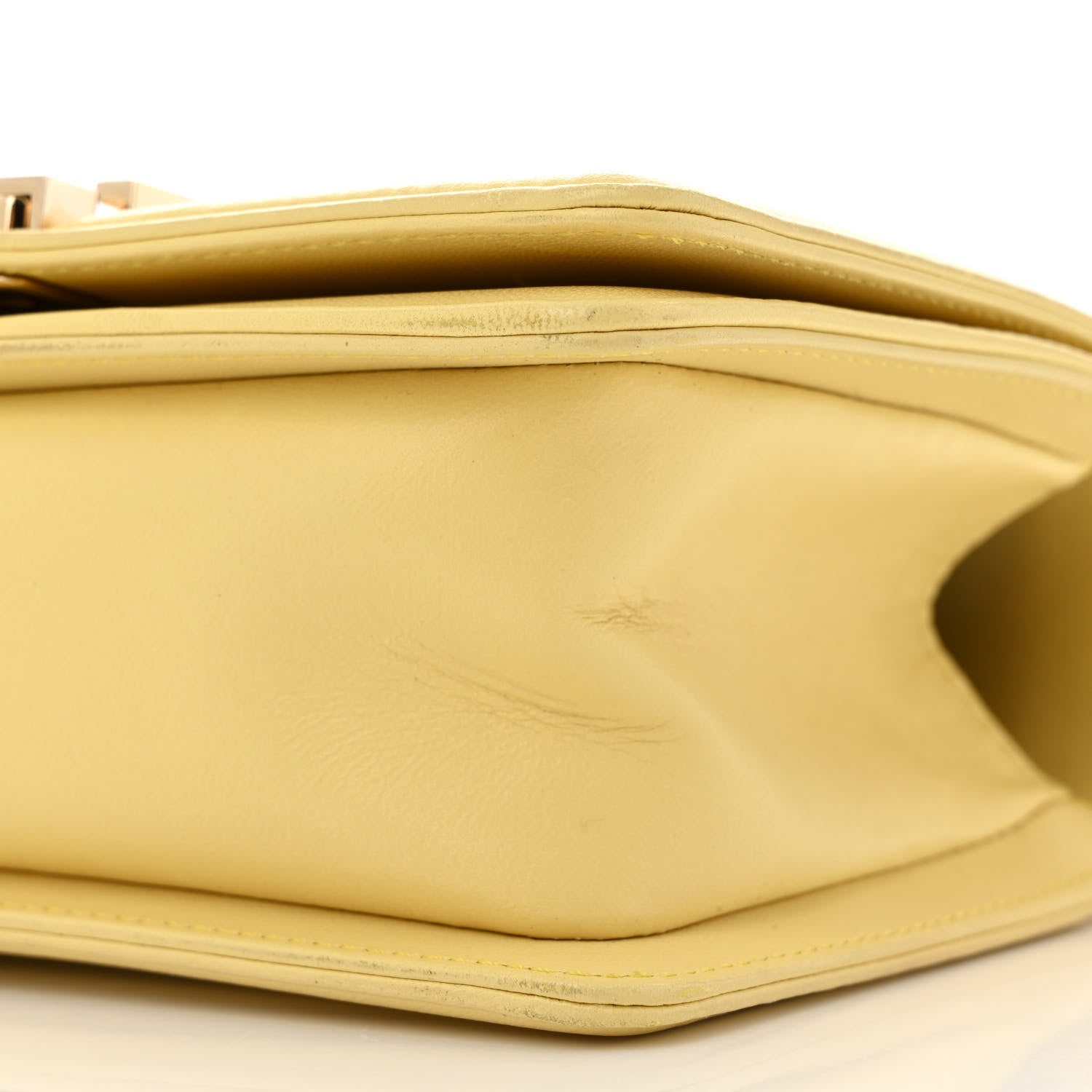 Chanel Lambskin Quilted Small Boy Flap Yellow 10 of 12