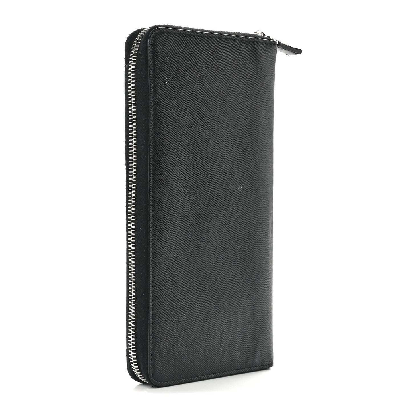 Saffiano Large Zip Around Travel Wallet Black
