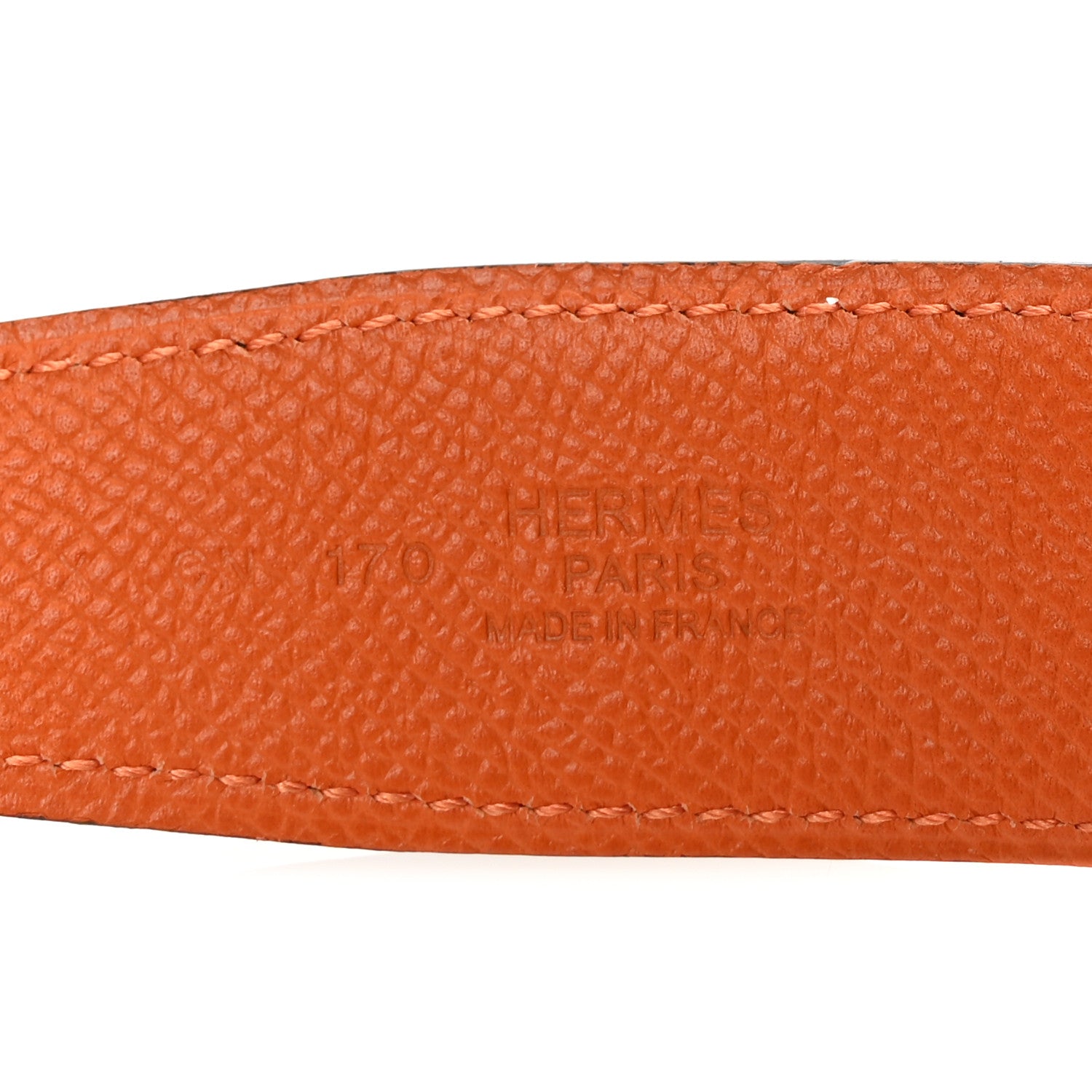 Hermes Swift Epsom 32mm H Belt 85 34 Black Orange 5 of 5