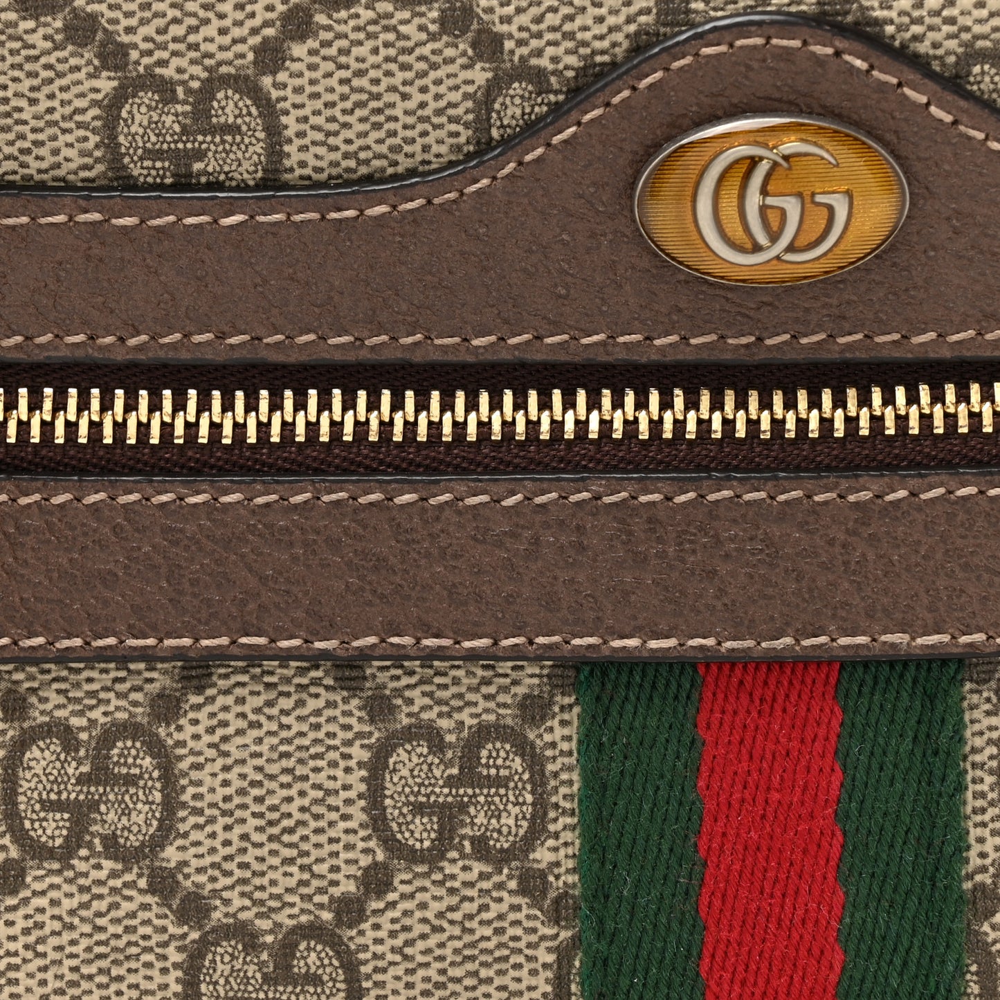 GG Supreme Monogram Web Mini Ophidia Shoulder Bag Brown