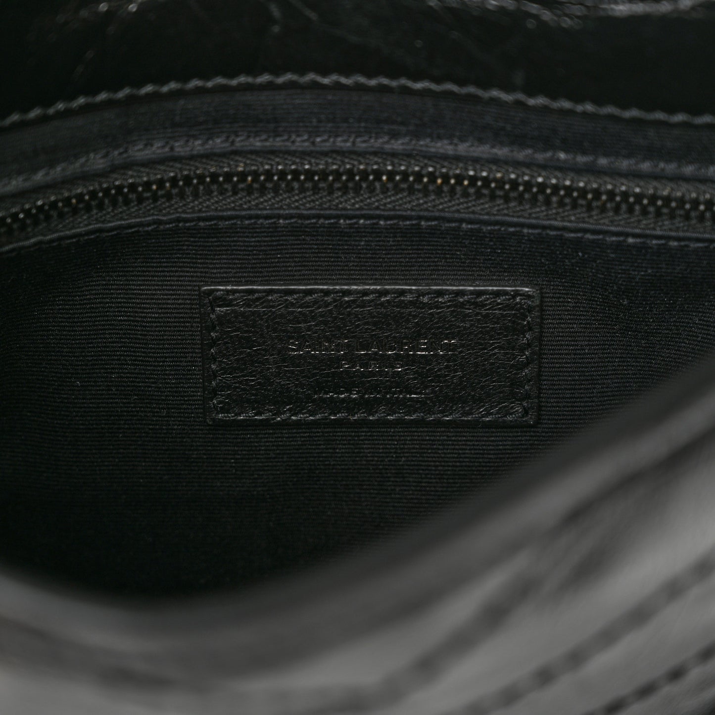 Crinkled Calfskin Matelasse Monogram Niki Chain Wallet Black