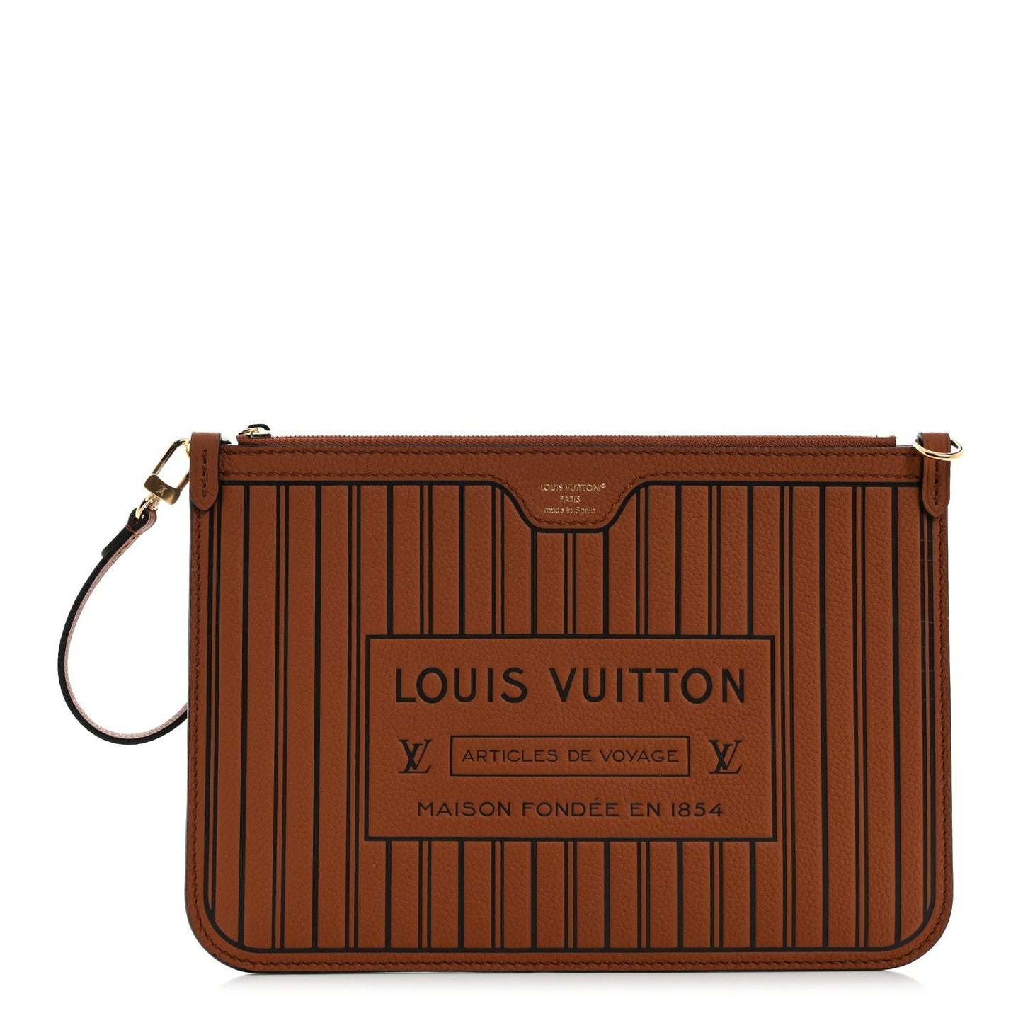 Calfskin Neverfull Inside Out MM Pochette Tan