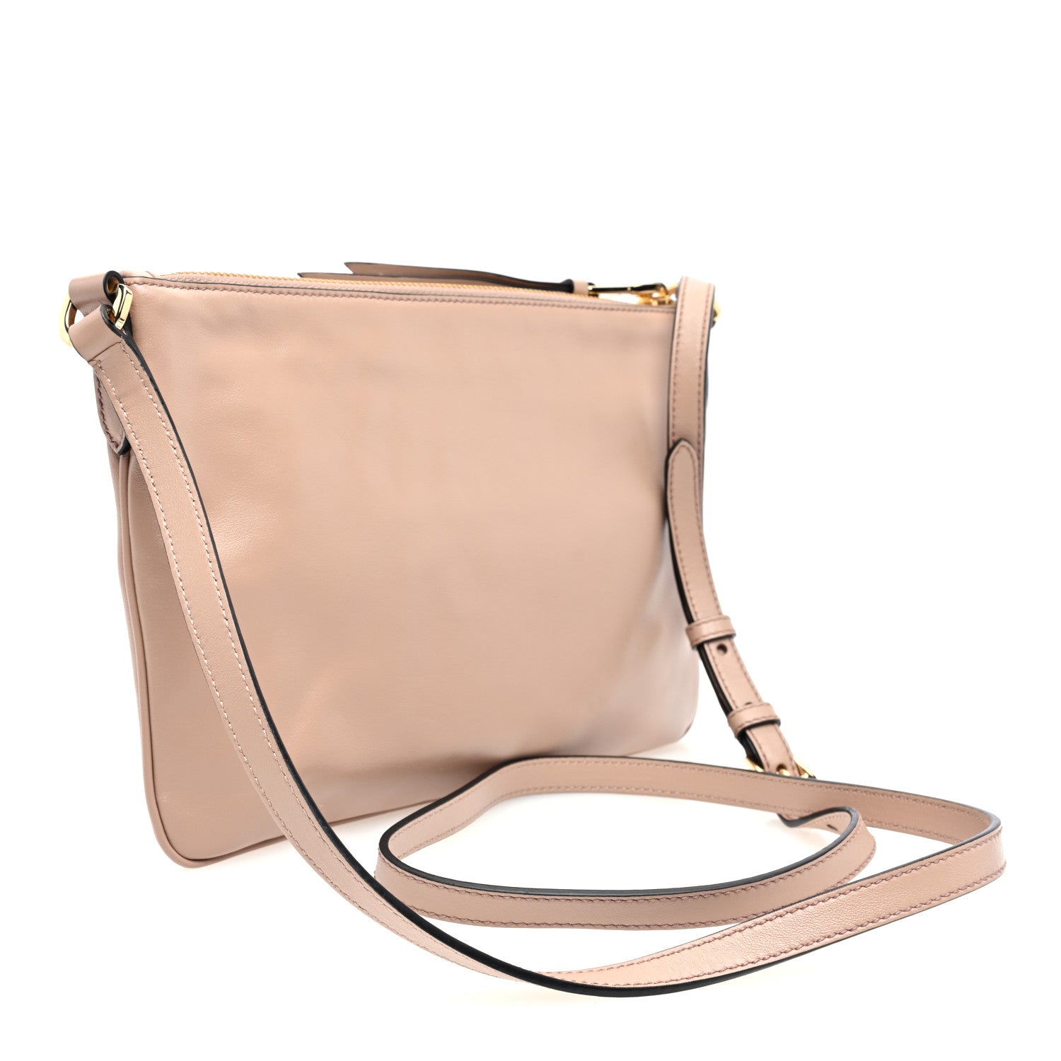 Prada Light Calfskin Triangle Crossbody Cipria 3 of 9