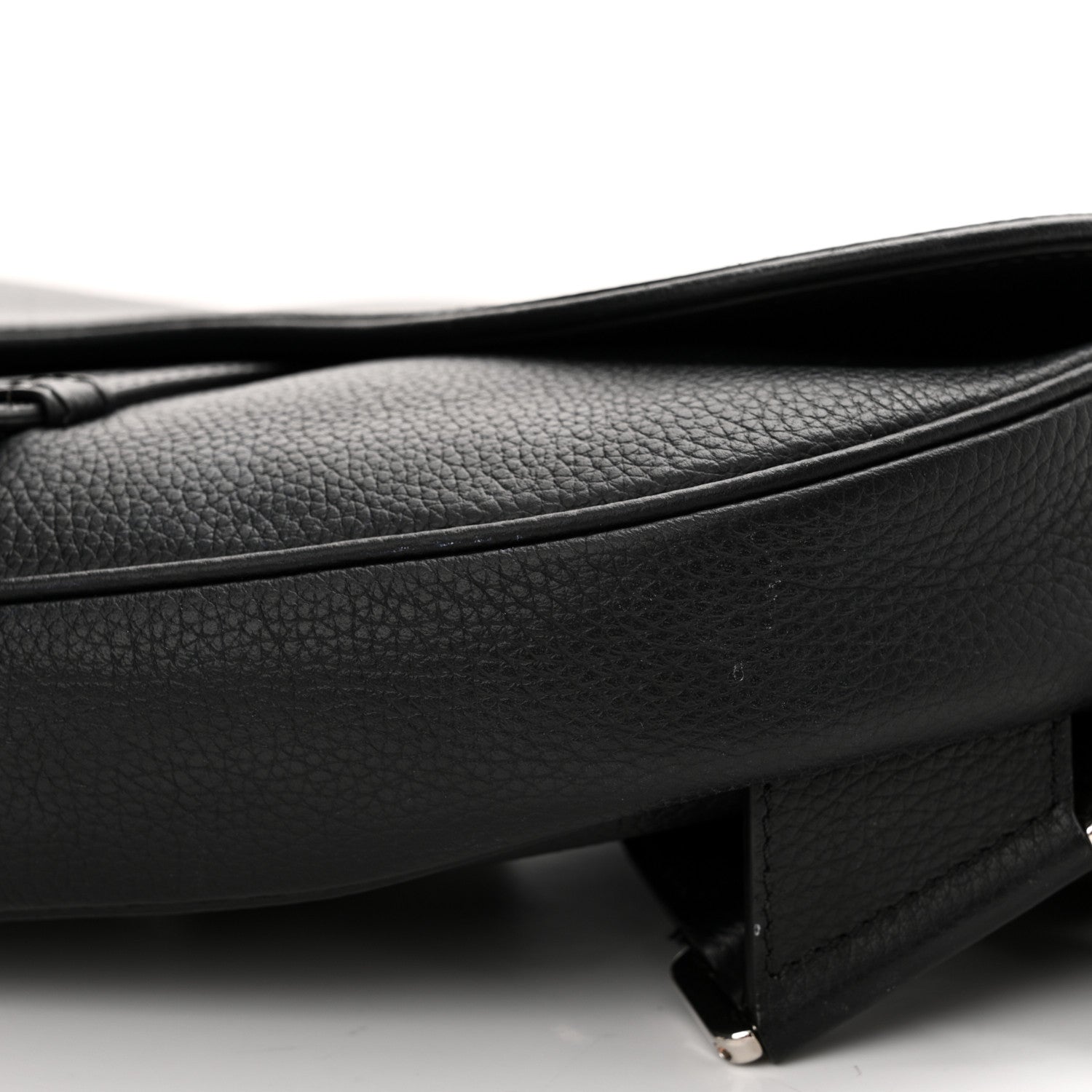 Christian Dior Grained Calfskin Mens Mini Saddle Bag Black 10 of 12