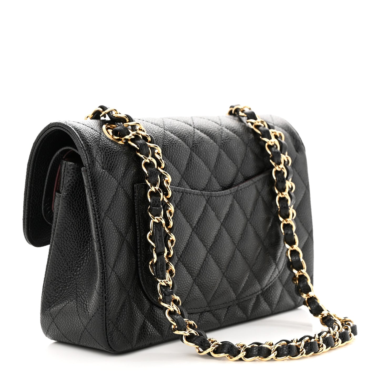 Caviar Quilted Small Double Flap Black