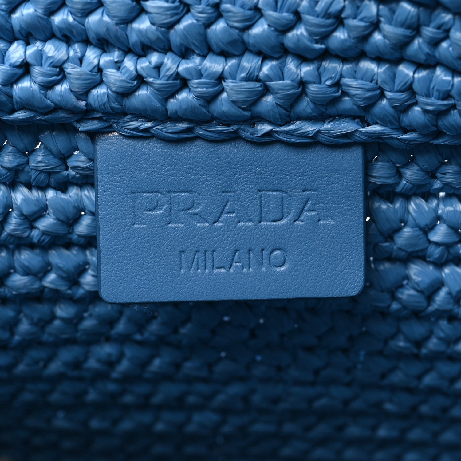 Prada Yarn Raffia Effect Crochet Small Logo Tote Celeste Blue 6 of 10