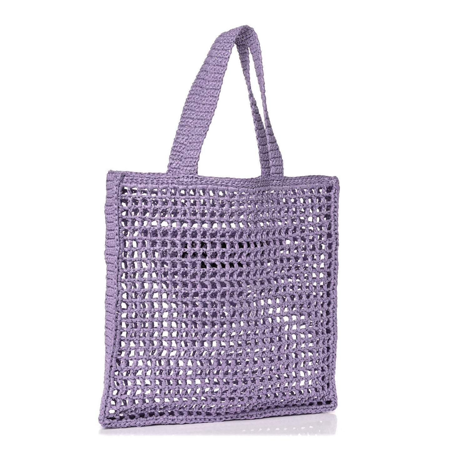 Yarn Raffia Effect Crochet Logo Embroidered Tote Bag Lilium