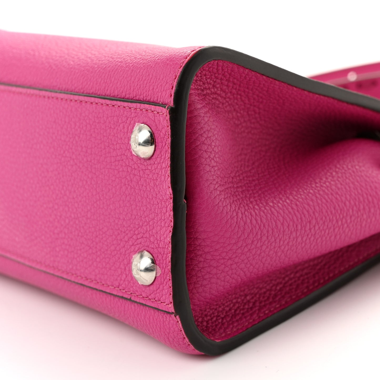 Vitello Granato Camoscio Selleria Macro Stitchings Mini Peekaboo Iconic Satchel Magenta