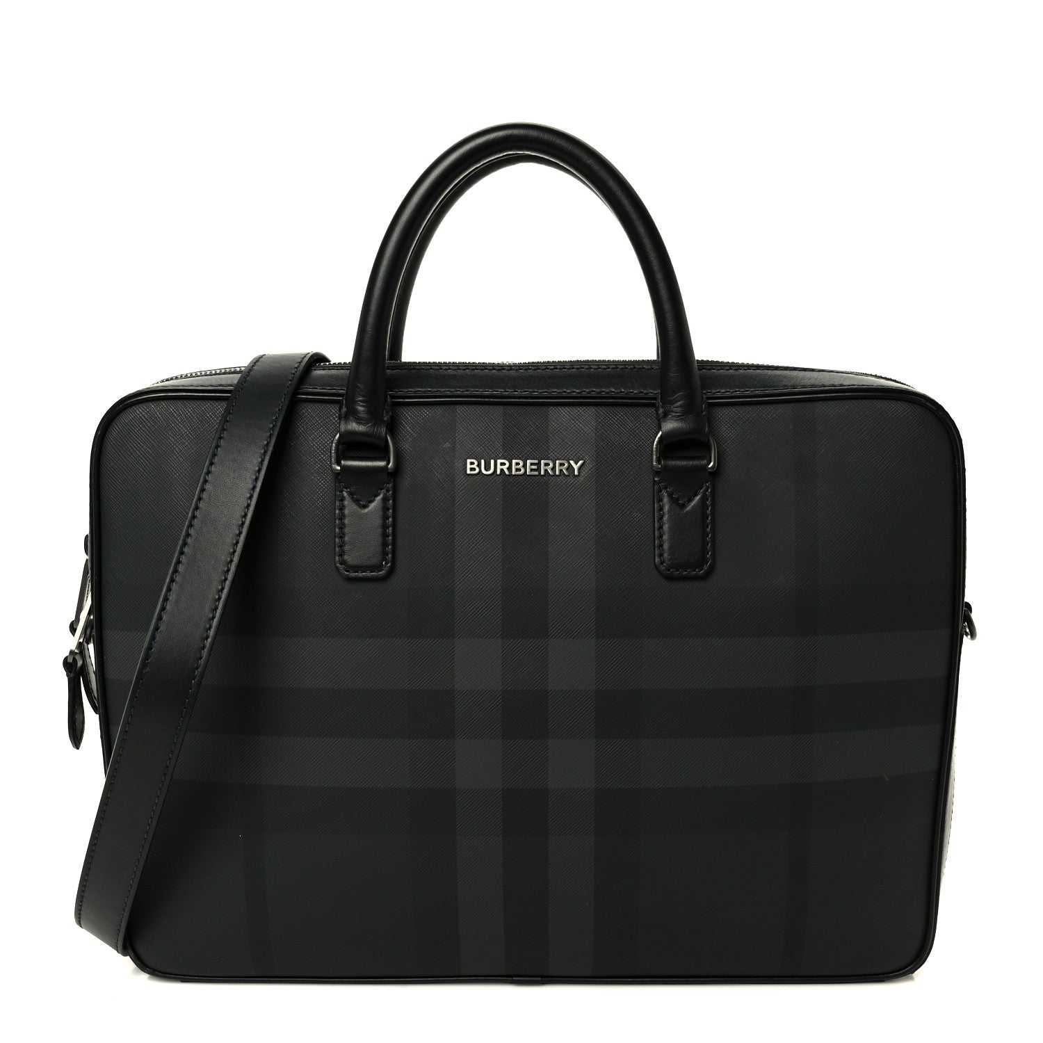 Burberry London Check Ainsworth Briefcase Dark Charcoal 1821744