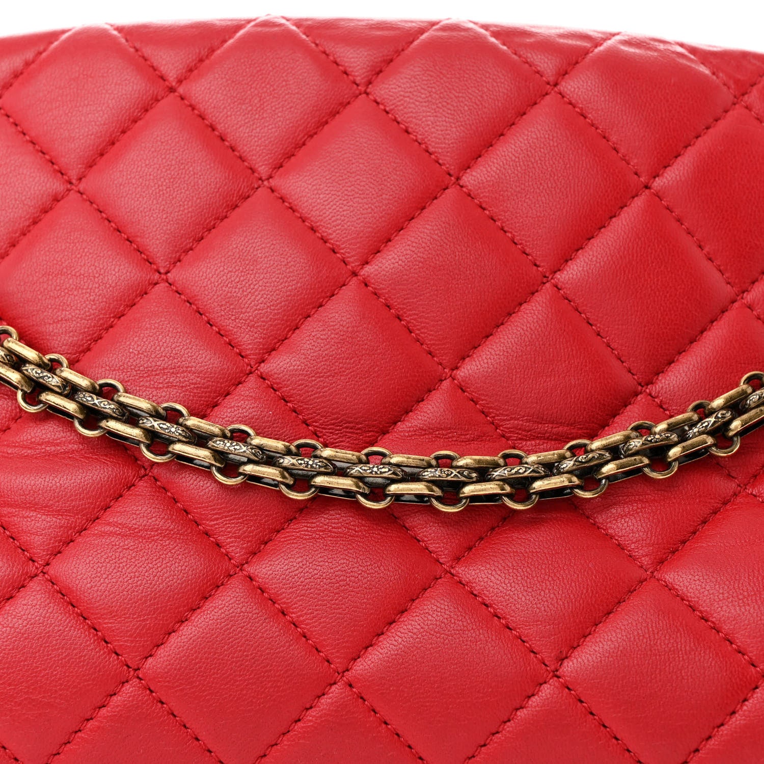 Chanel Lambskin Quilted Medium Just Mademoiselle Red 10 of 14