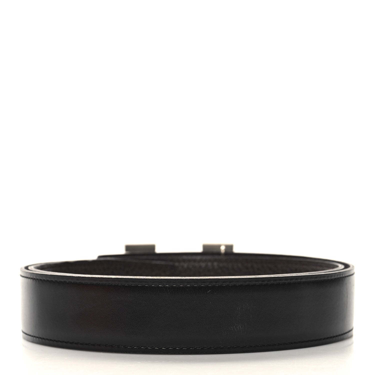 Hermes Box Togo 32mm H Belt 85 34 Black Chocolate 2 of 7