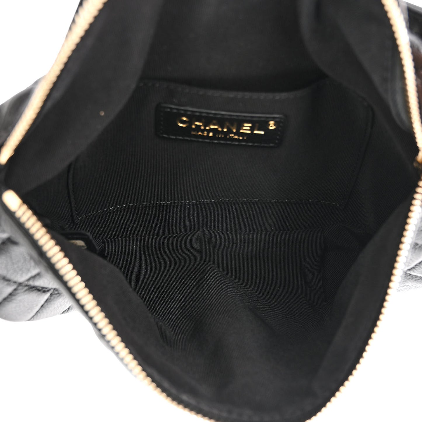 Calfskin Quilted Banane Waist Bag Fanny Pack Black
