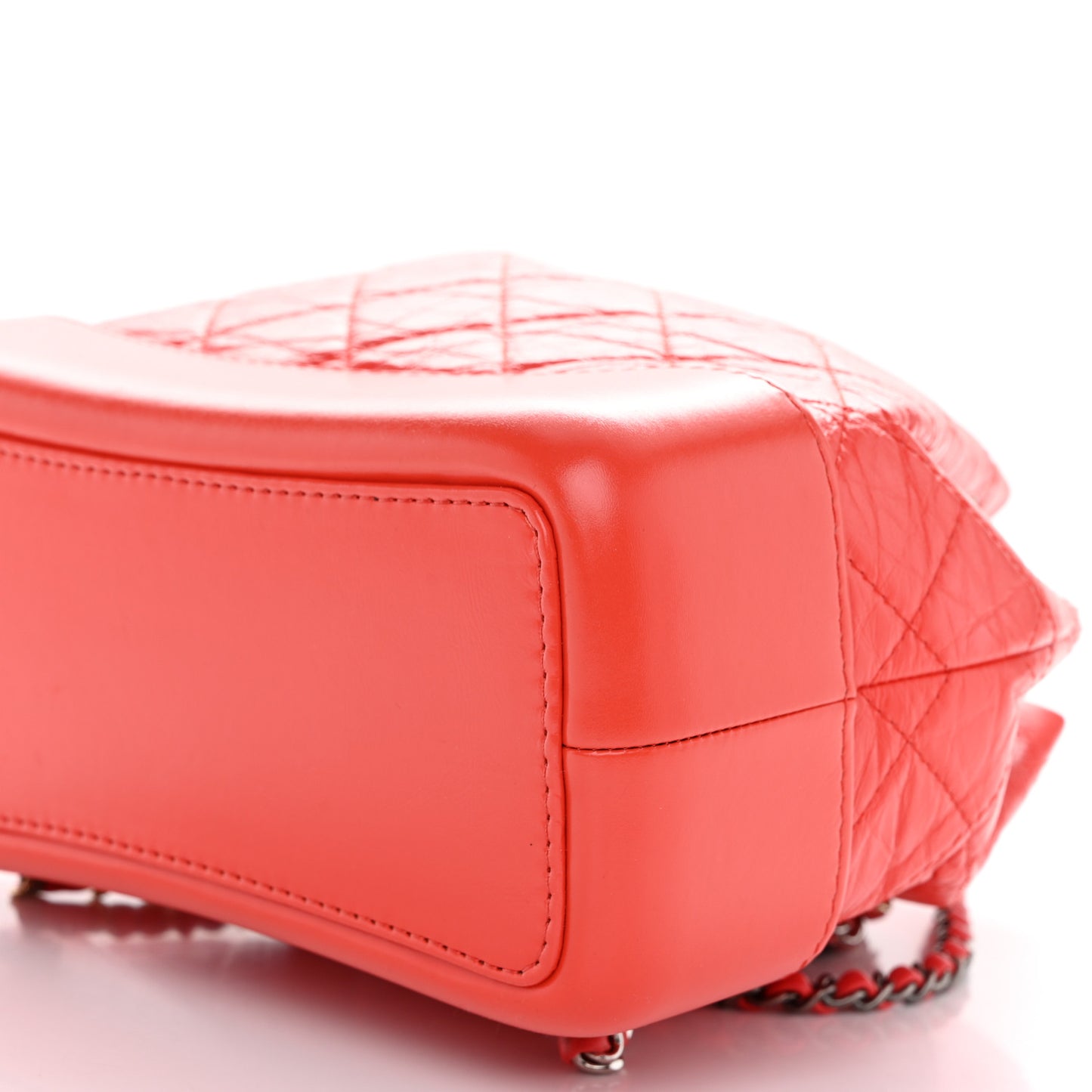 Aged Calfskin Quilted Small Gabrielle Backpack Orange