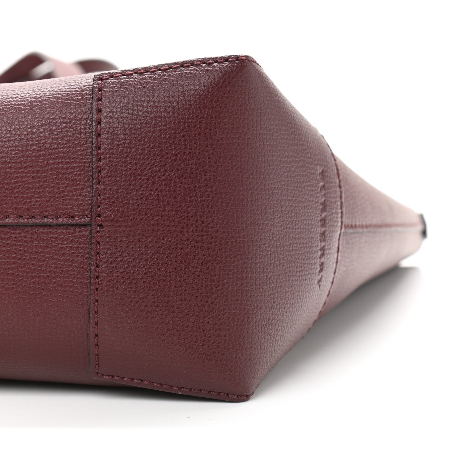 Burberry Calfskin Crest Embossed Small Tote Burgundy 9 of 10