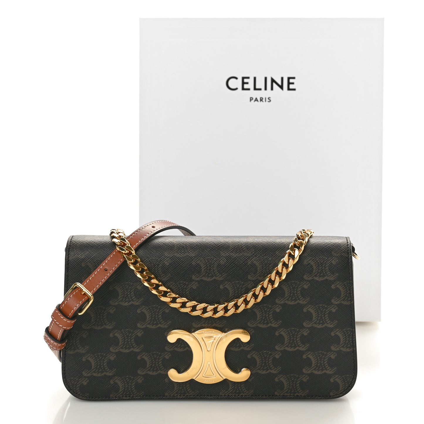 Triomphe Canvas Multipochette Tan