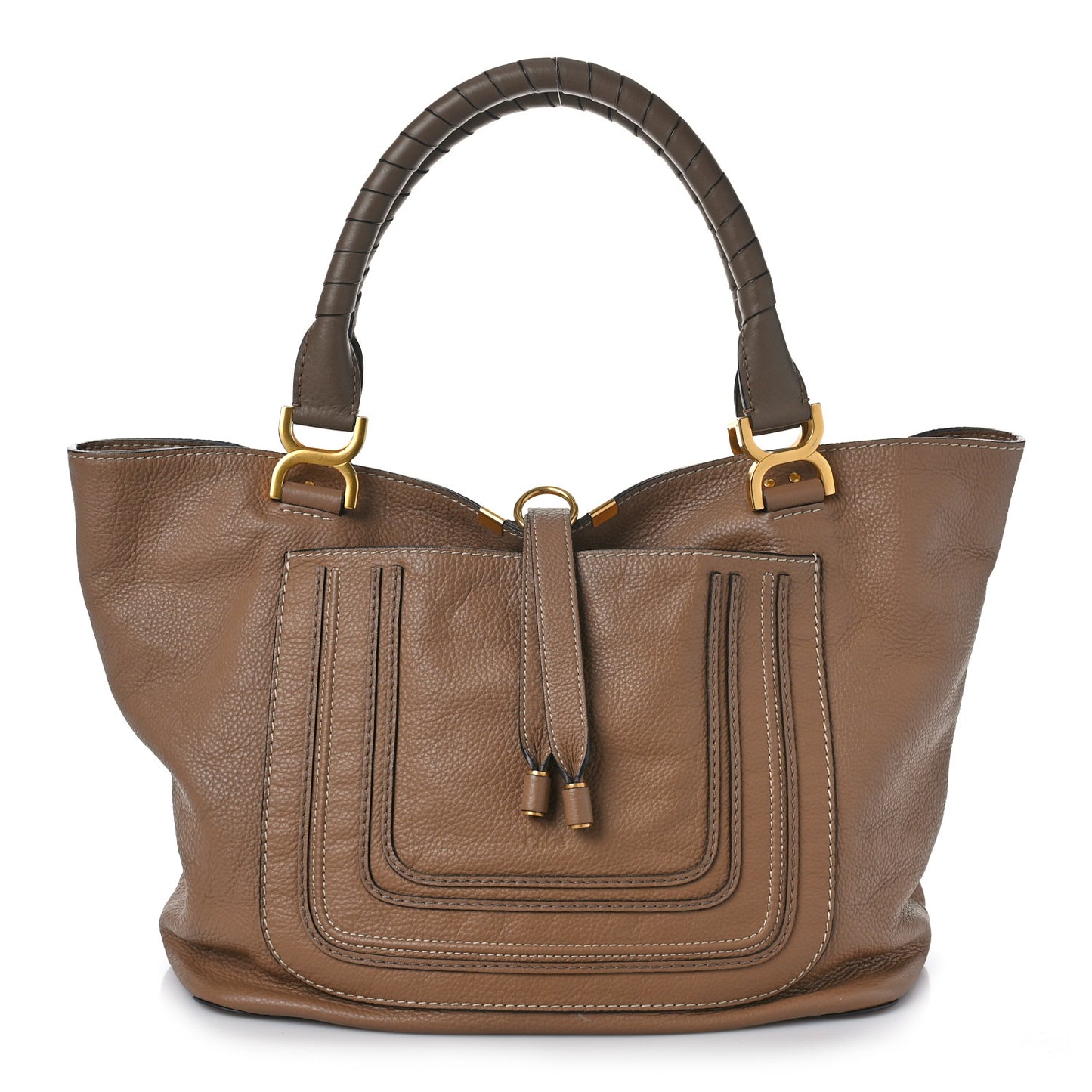 Calfskin Large New Marcie Tote Nut