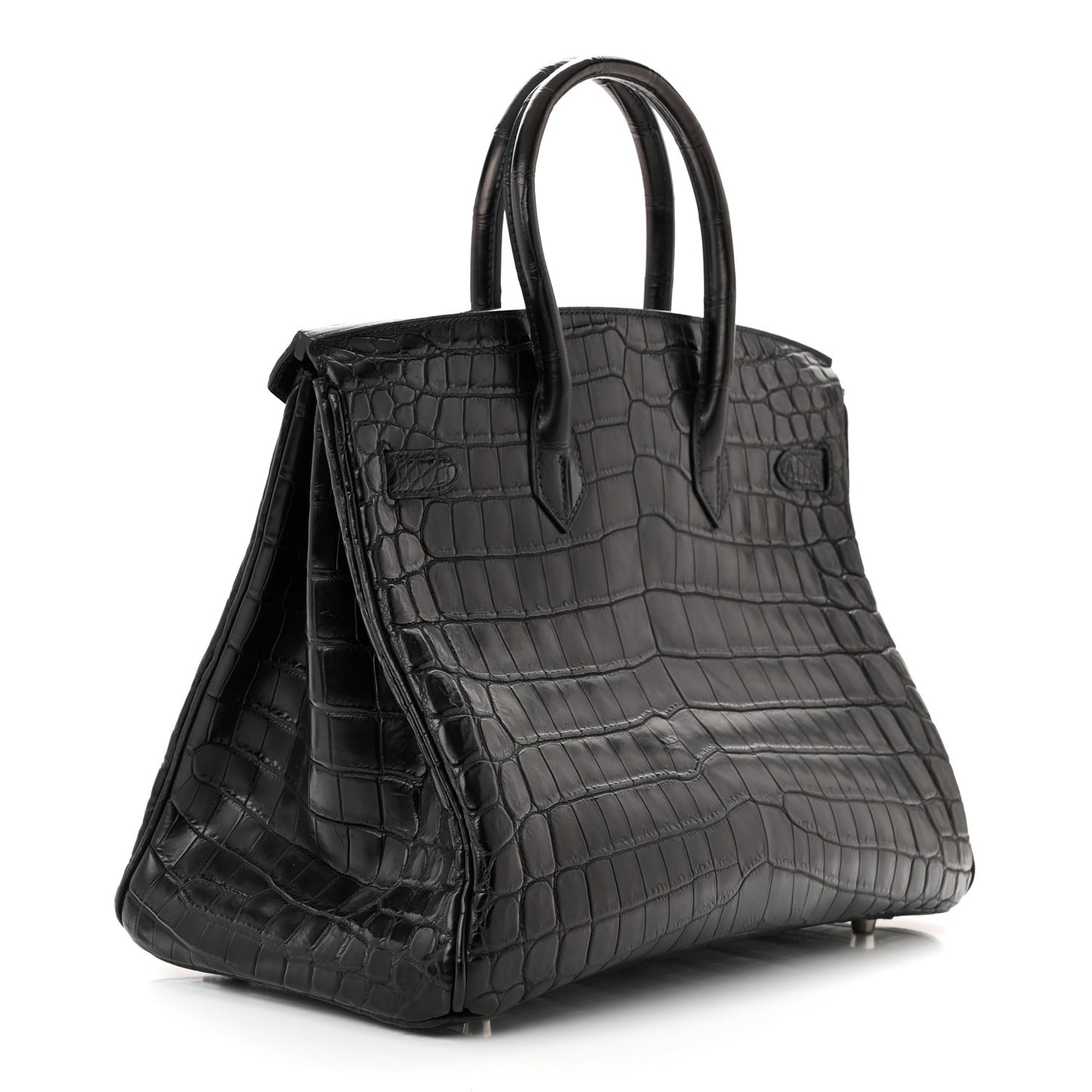 Matte Niloticus Crocodile Birkin 35 Black