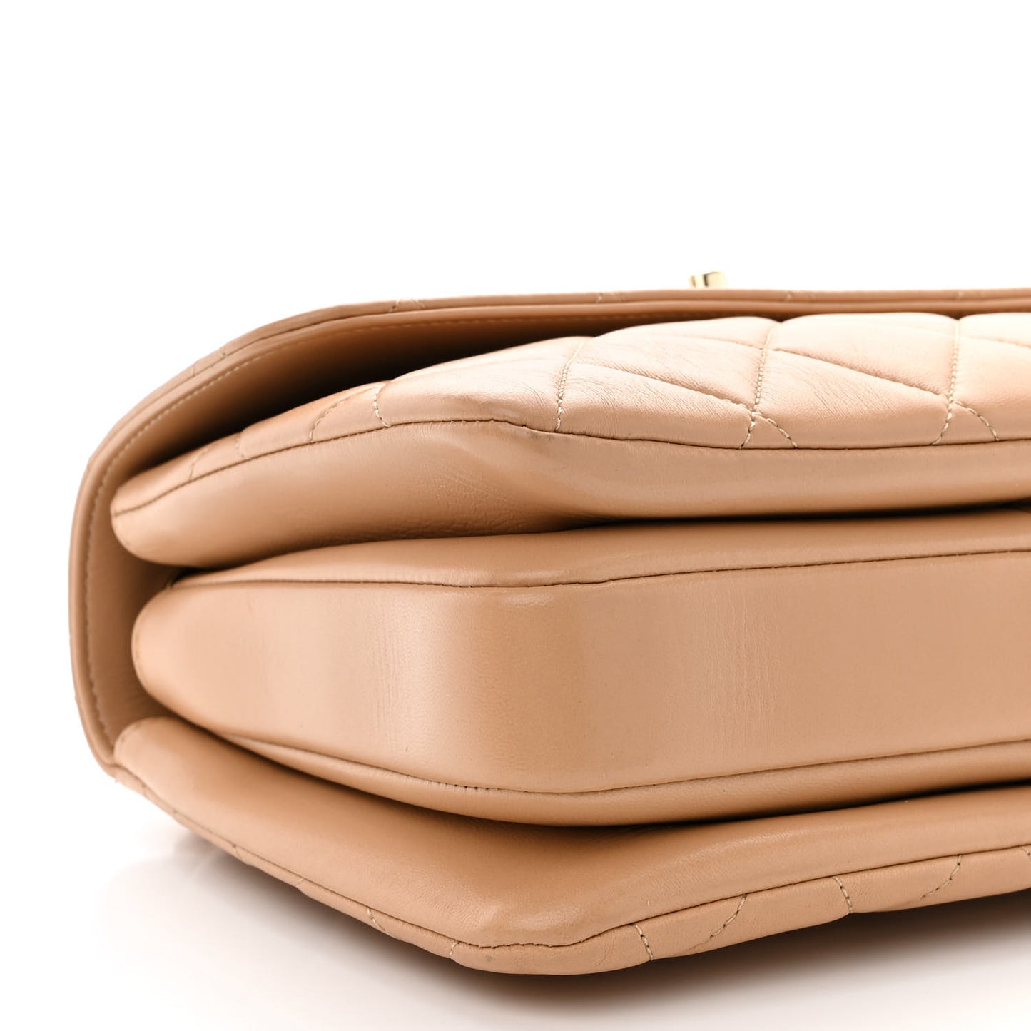 Lambskin Quilted Small Trendy CC Dual Handle Flap Bag Beige