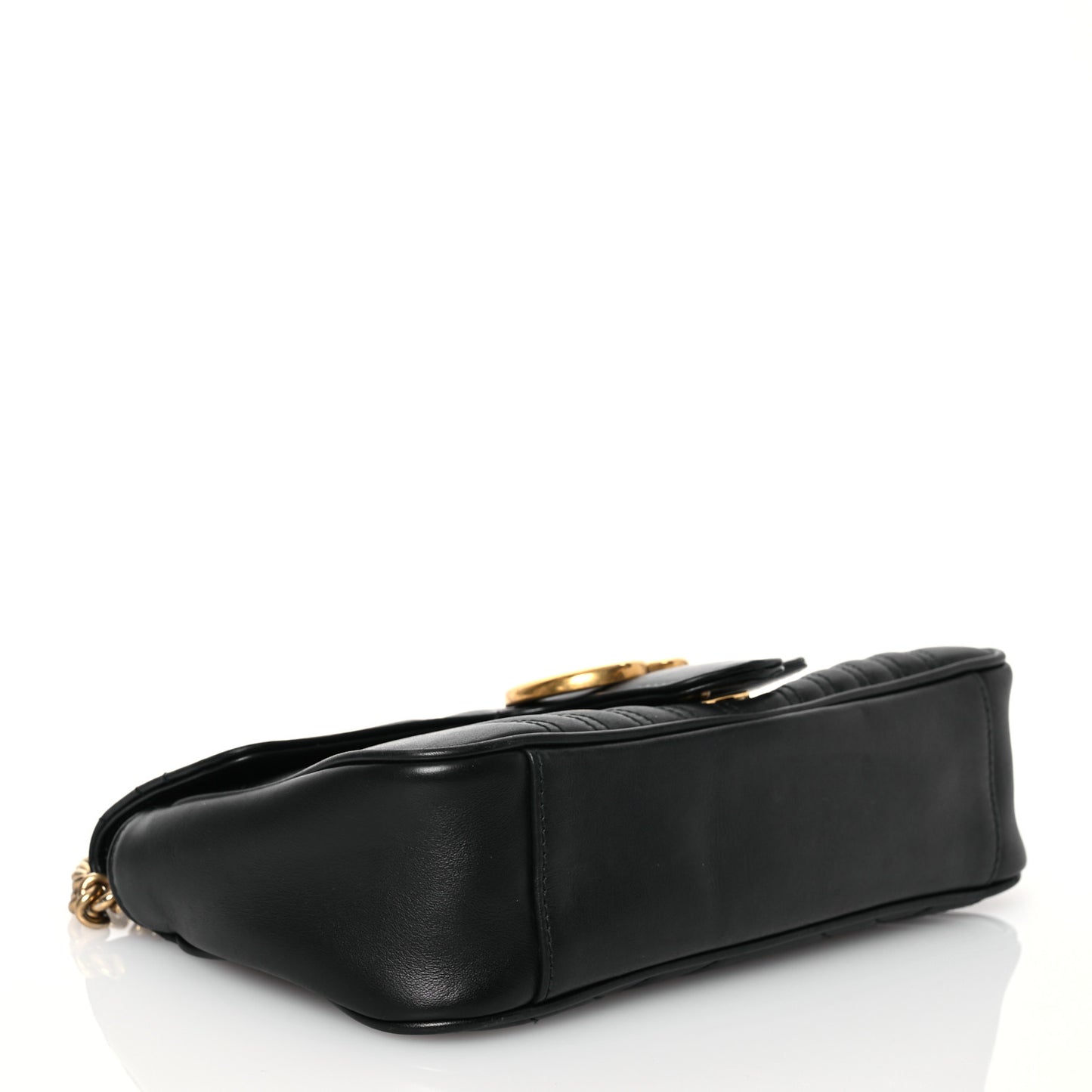 Calfskin Matelasse Small GG Marmont Shoulder Bag Black