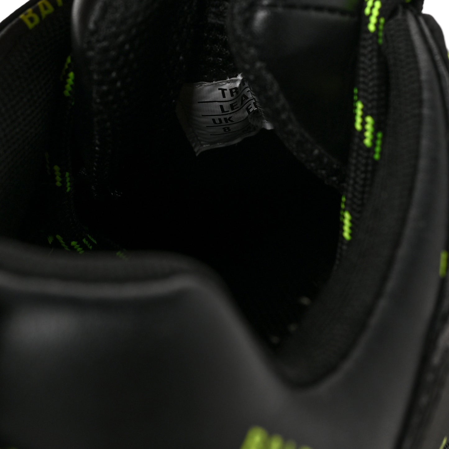 Technical Fabric Allover Logo Mens Triple S Sneakers 42 Black Fluo Yellow