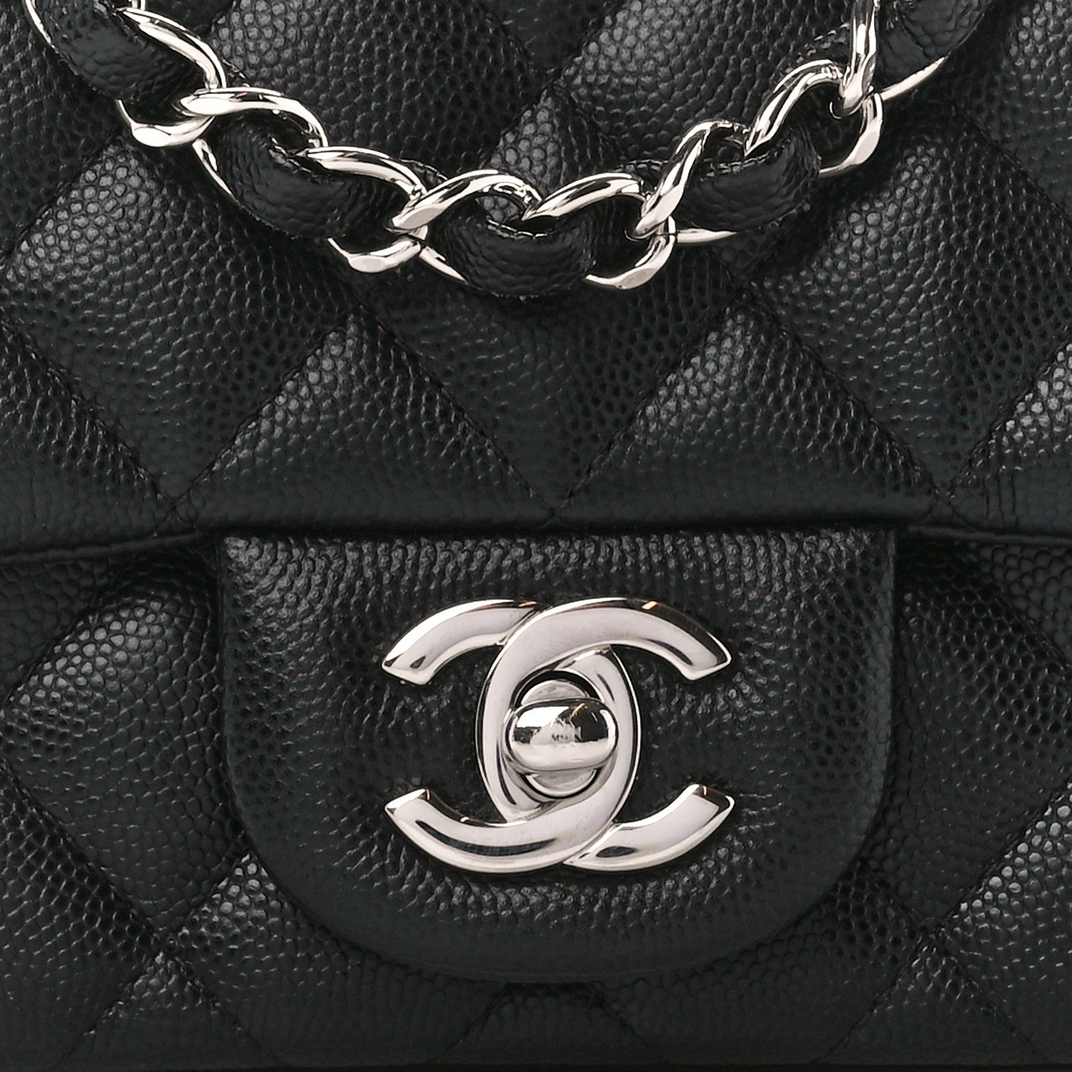 Chanel Caviar Quilted Mini Square Flap Black 8 of 10