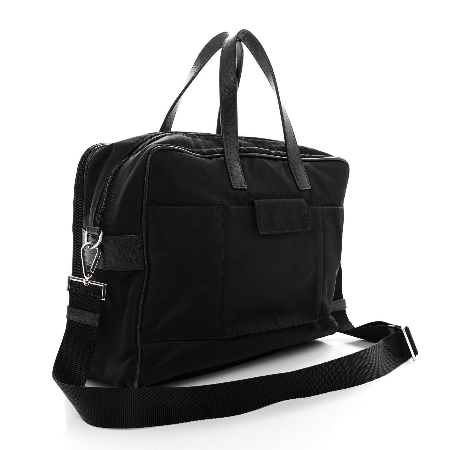 Tessuto Nylon Saffiano Briefcase Black