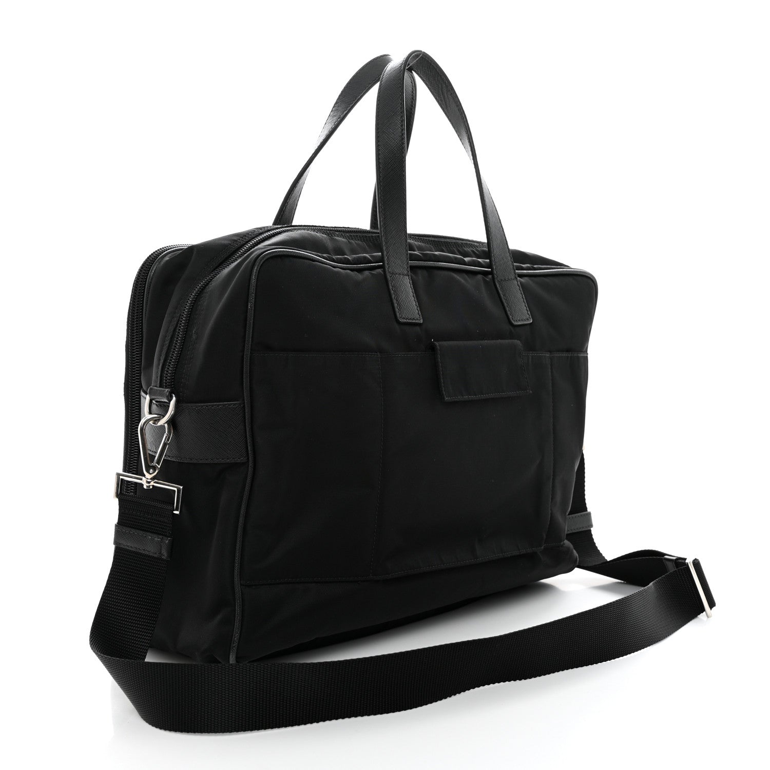 Prada Tessuto Nylon Saffiano Briefcase Black 2 of 15