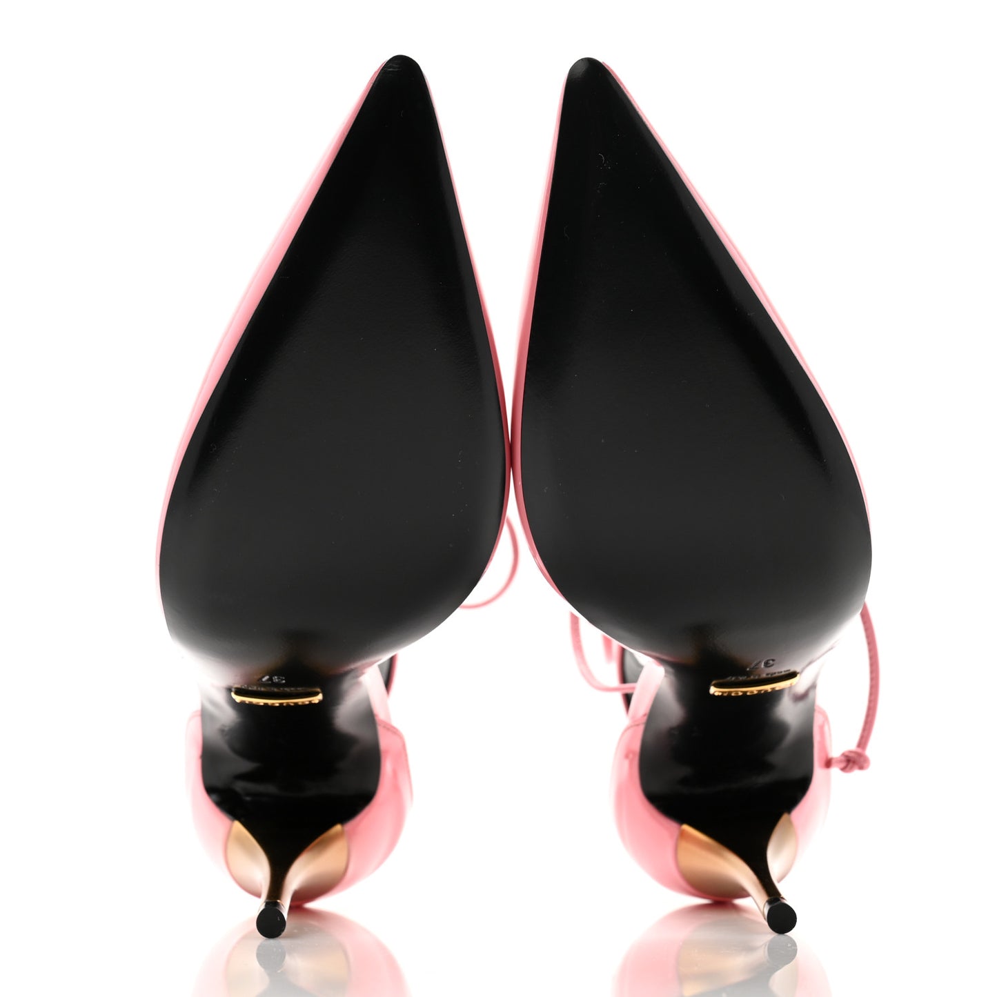 Vitello Vernice Soft Nappa Priscilla Ankle Cuff Pumps 37 Butterfly Pink