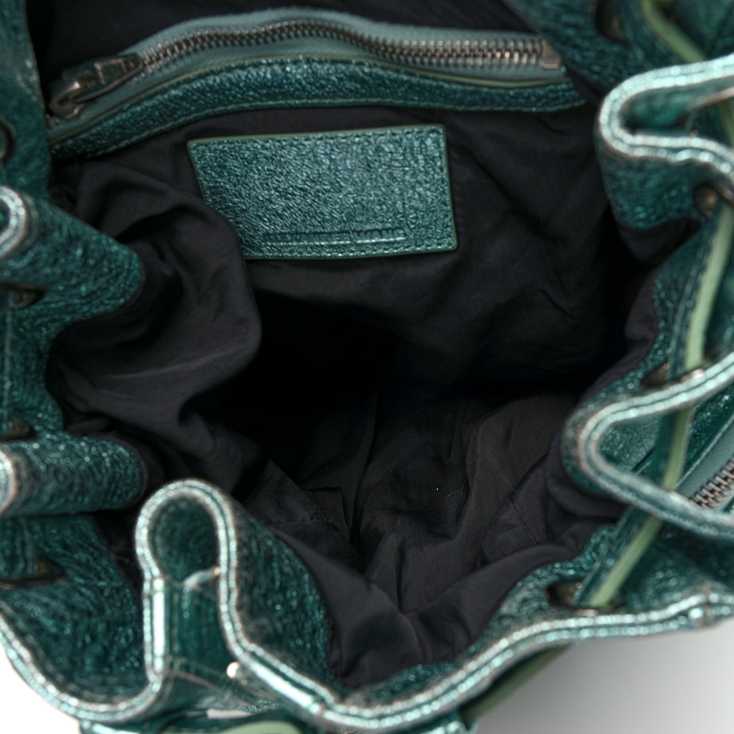 Metallic Calfskin Marti Backpack Bag Light Blue Rhodium Hardware