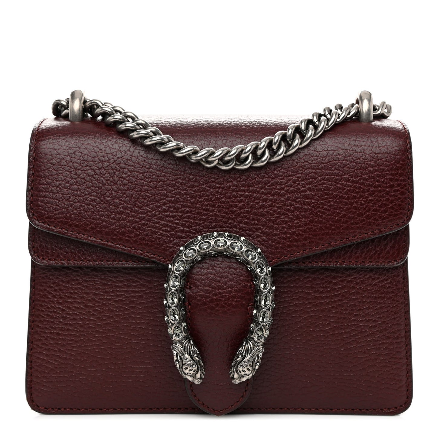 Dollar Calfskin Crystal Mini Dionysus Shoulder Bag Vintage Bordeaux