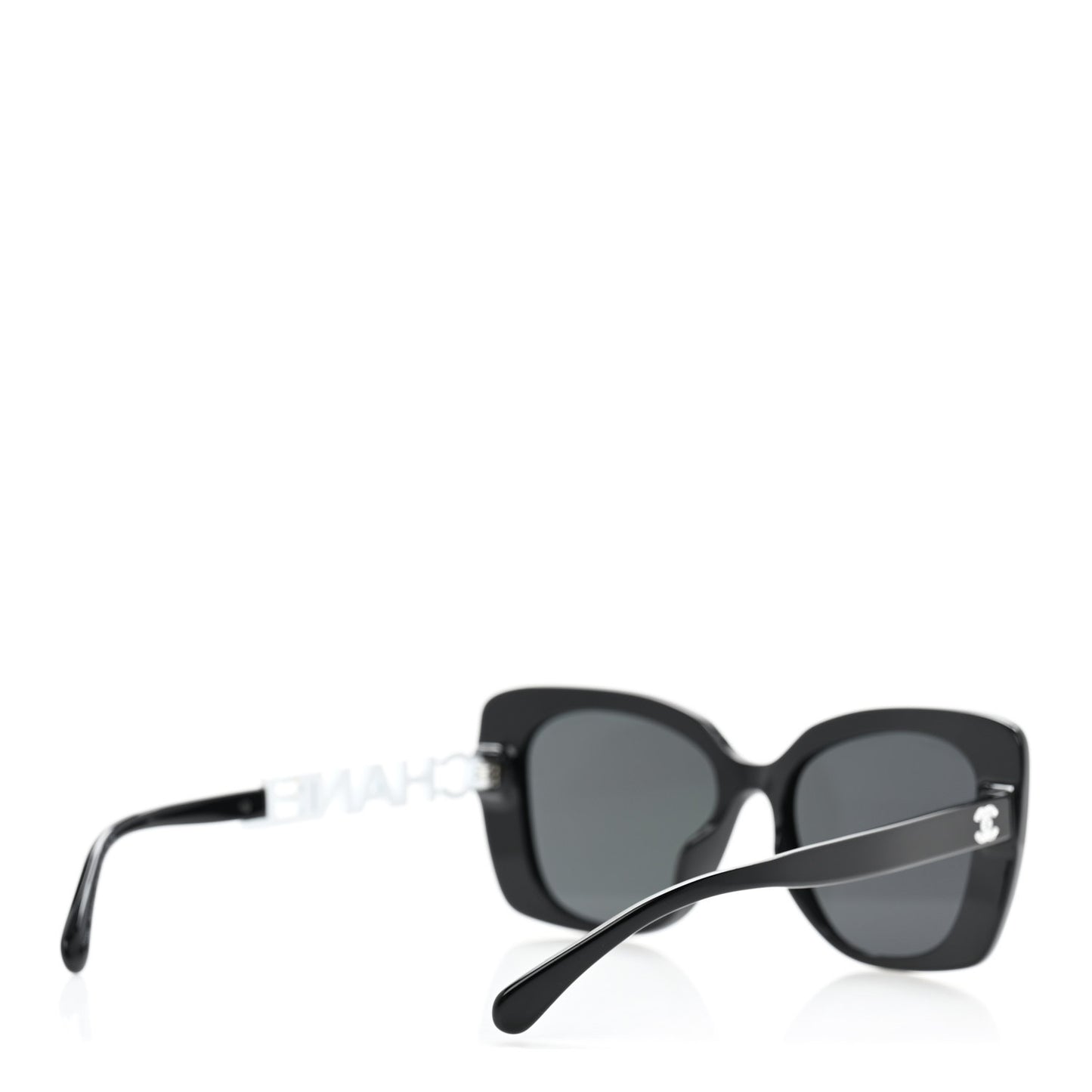 Acetate Strass Square Sunglasses 5422-B-A Black White