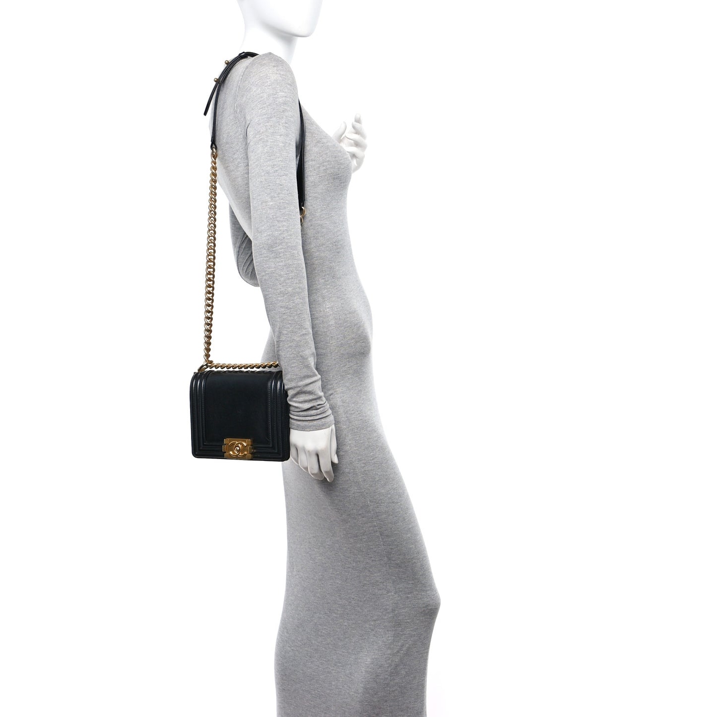 Calfskin Mini Boy Flap Black