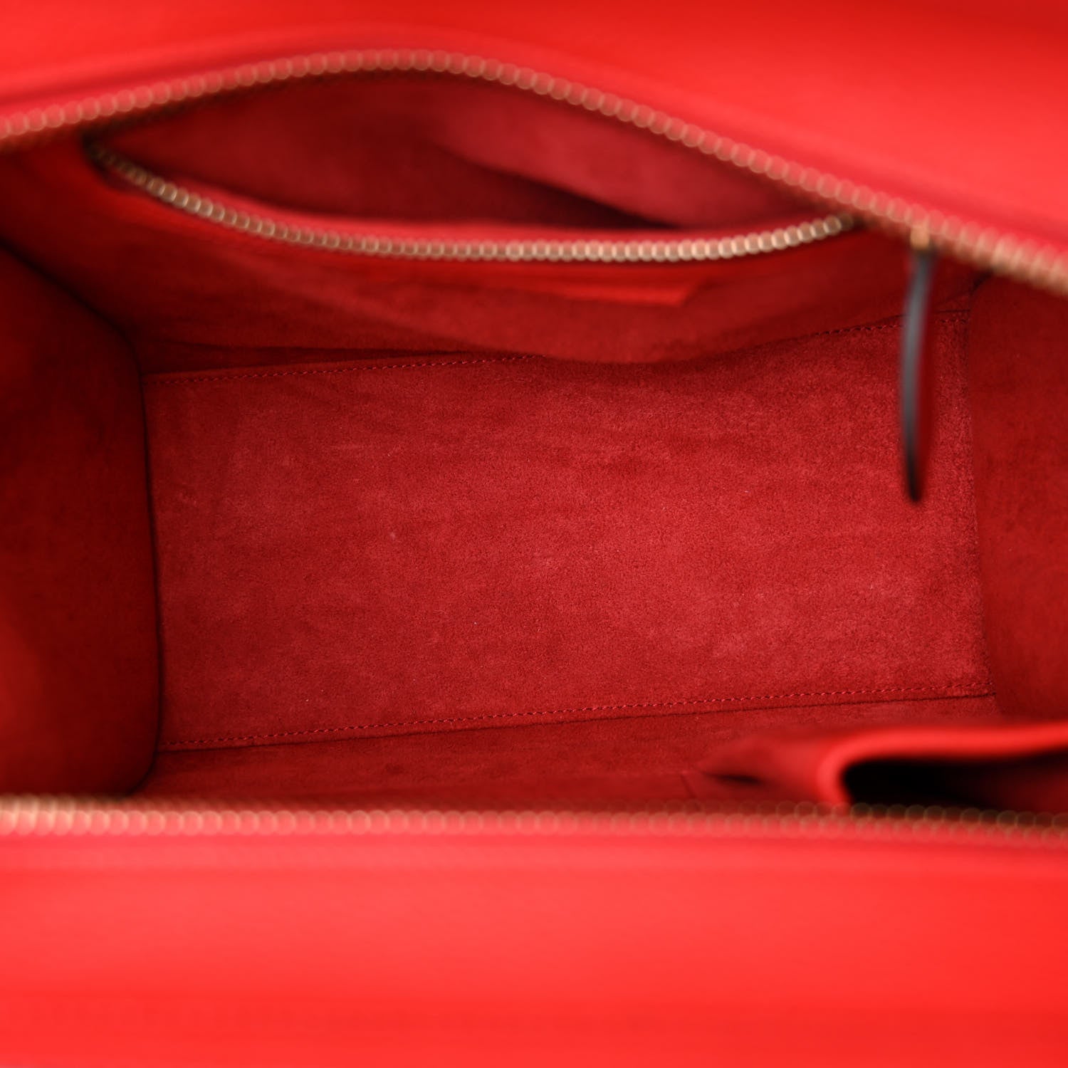 Celine Drummed Calfskin Micro Luggage Red 5 of 10