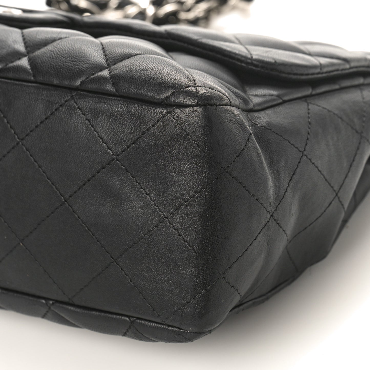 Lambskin Quilted Jumbo Single Flap Black