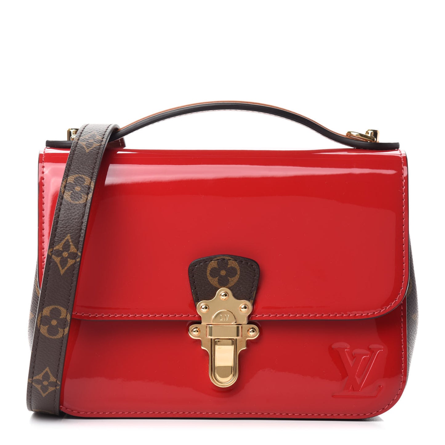 Patent Calfskin Monogram Cherrywood BB Scarlet