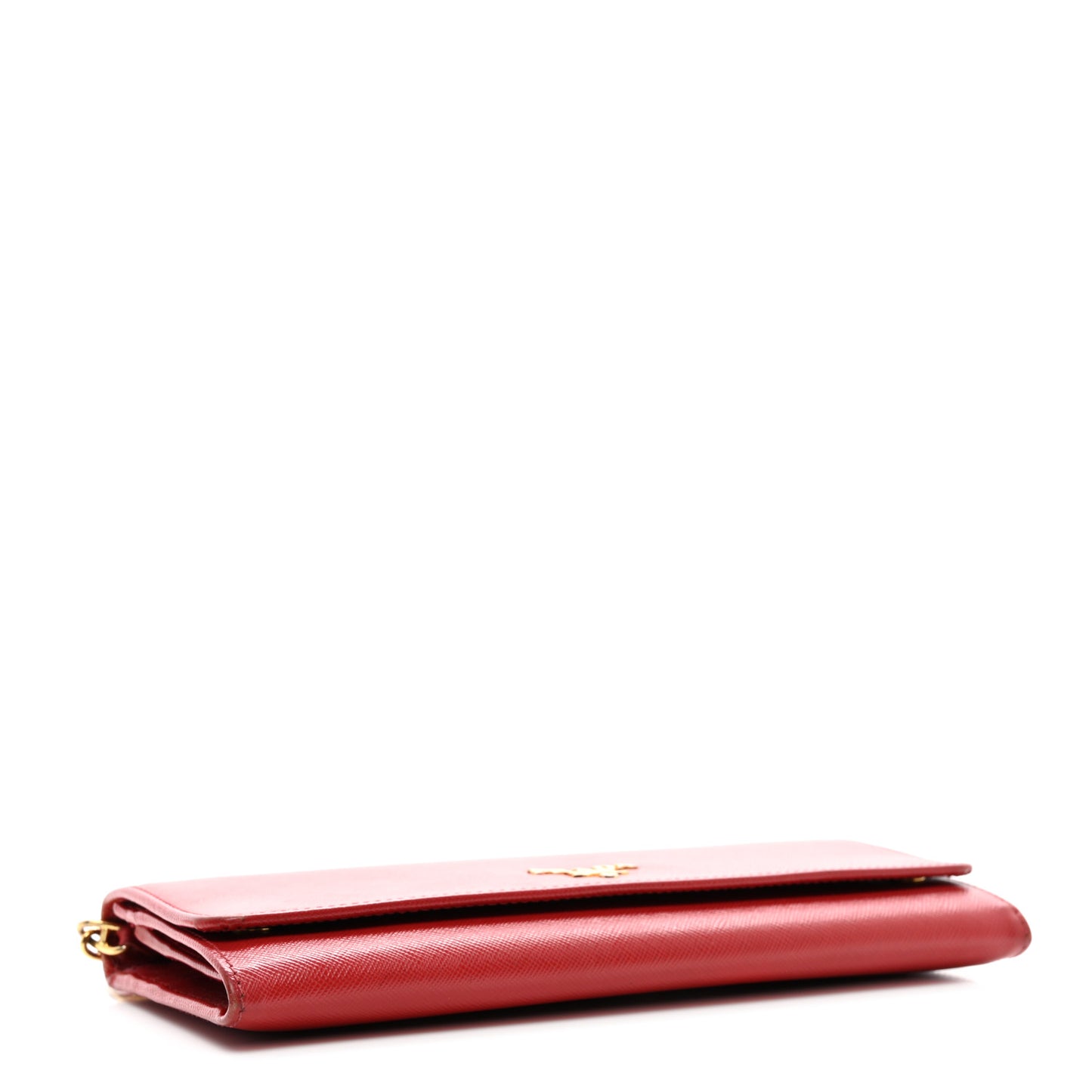 Saffiano Metal Oro Chain Wallet Fuoco