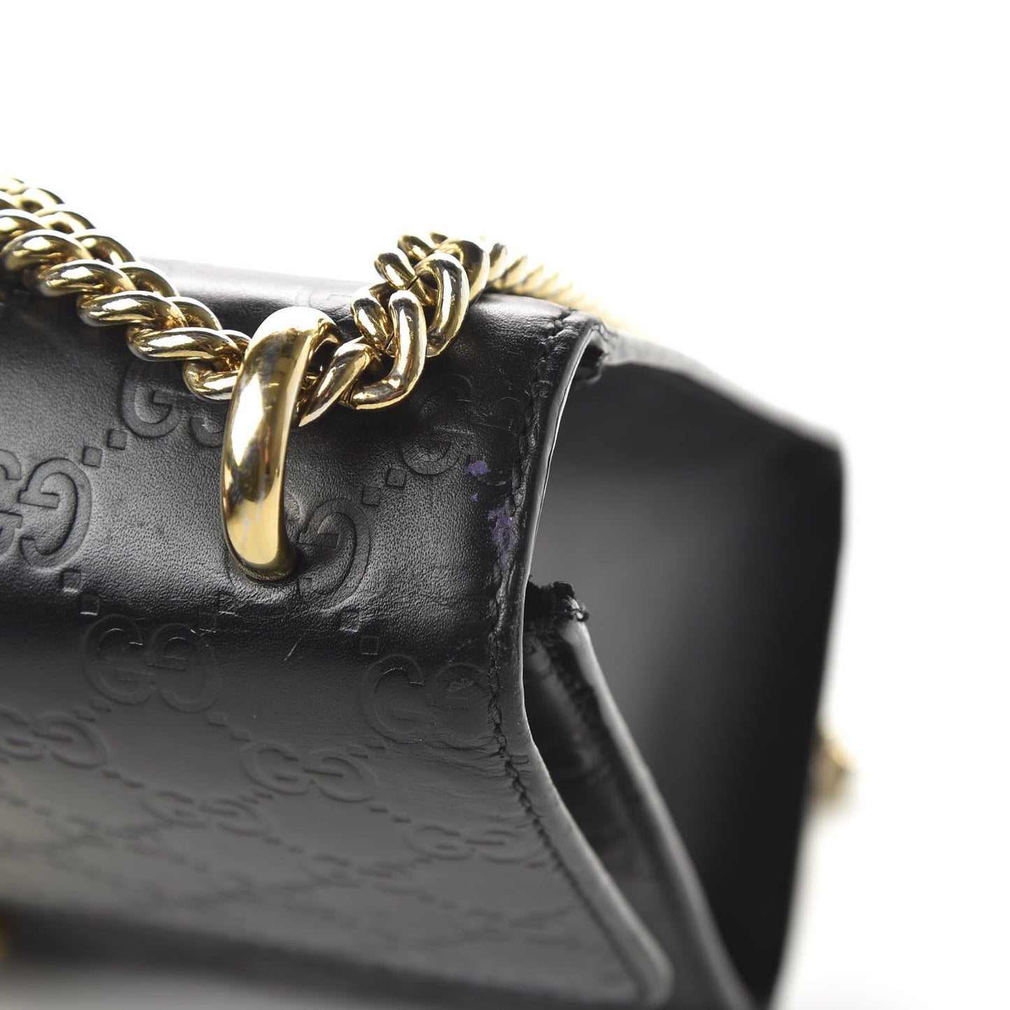 Guccissima Medium Padlock Shoulder Bag Black